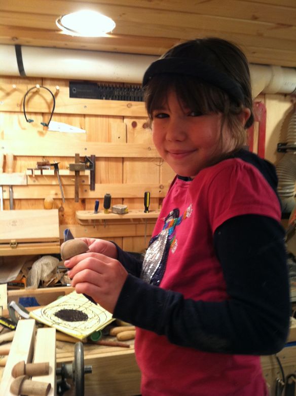 I had the cutest of shop assistants help me sand each of them down.