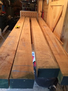 These massive beams took up room in my shop for nearly a month.